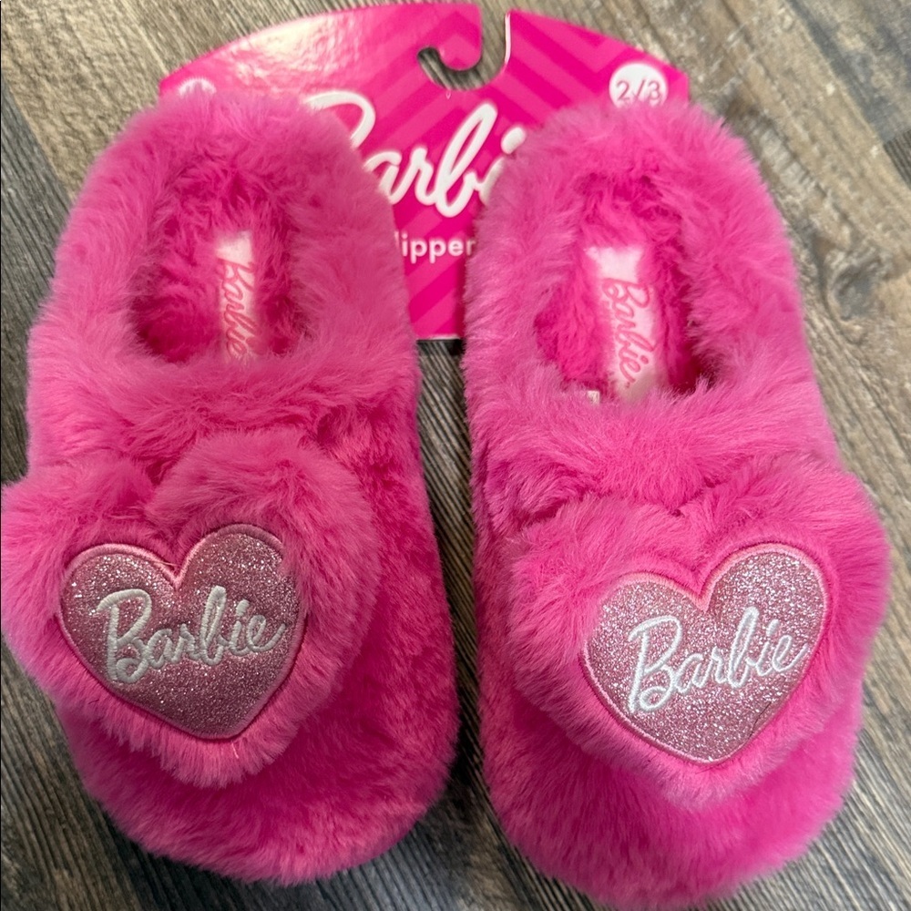 Barbie Glitter Heart Pink Slippers - Picture 2 of 10